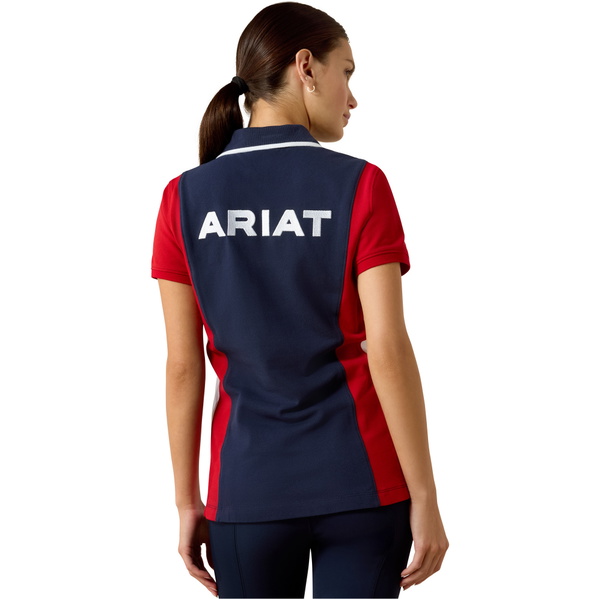 2026 Ariat Dames Taryn Polo Shirt 10071769 - Navyt & Rood